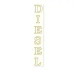 Nápis DIESEL - bílý - zlatá kontura