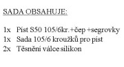 Kompletní píst pro Zetor 50 Super (píst+PK+čep+segrovky + silikonové těsnění )