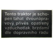 Štítek tažení přívěsu Z25 - hliník
