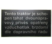Štítek tažení přívěsu Z25 - hliník